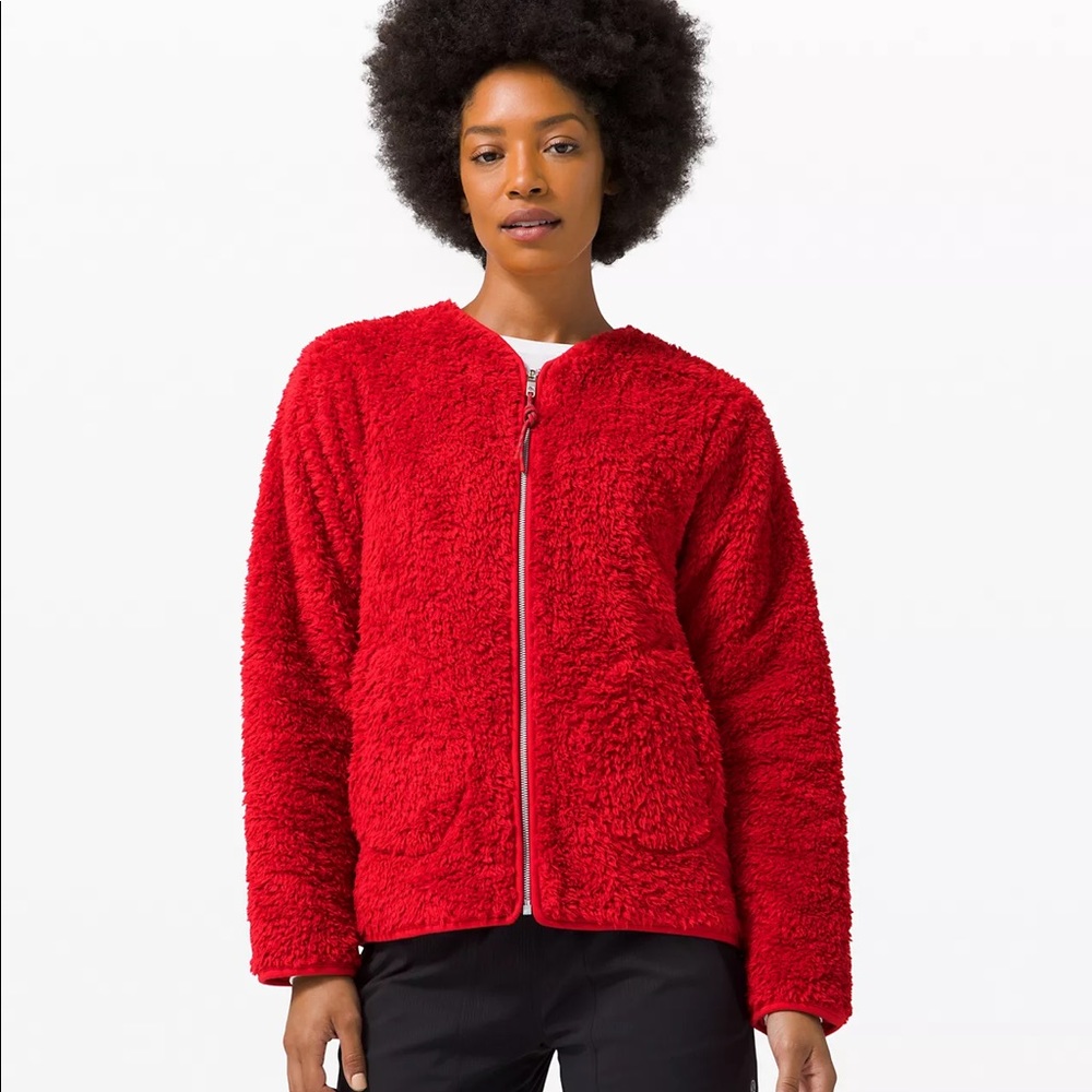 NWT Lululemon red sherpa jacket